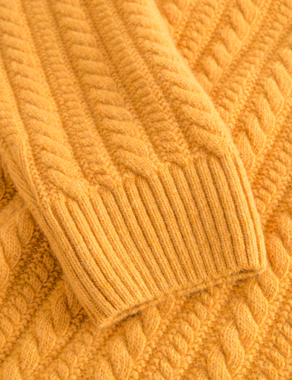 GLEN CABLE WOOL KNIT - AMBER